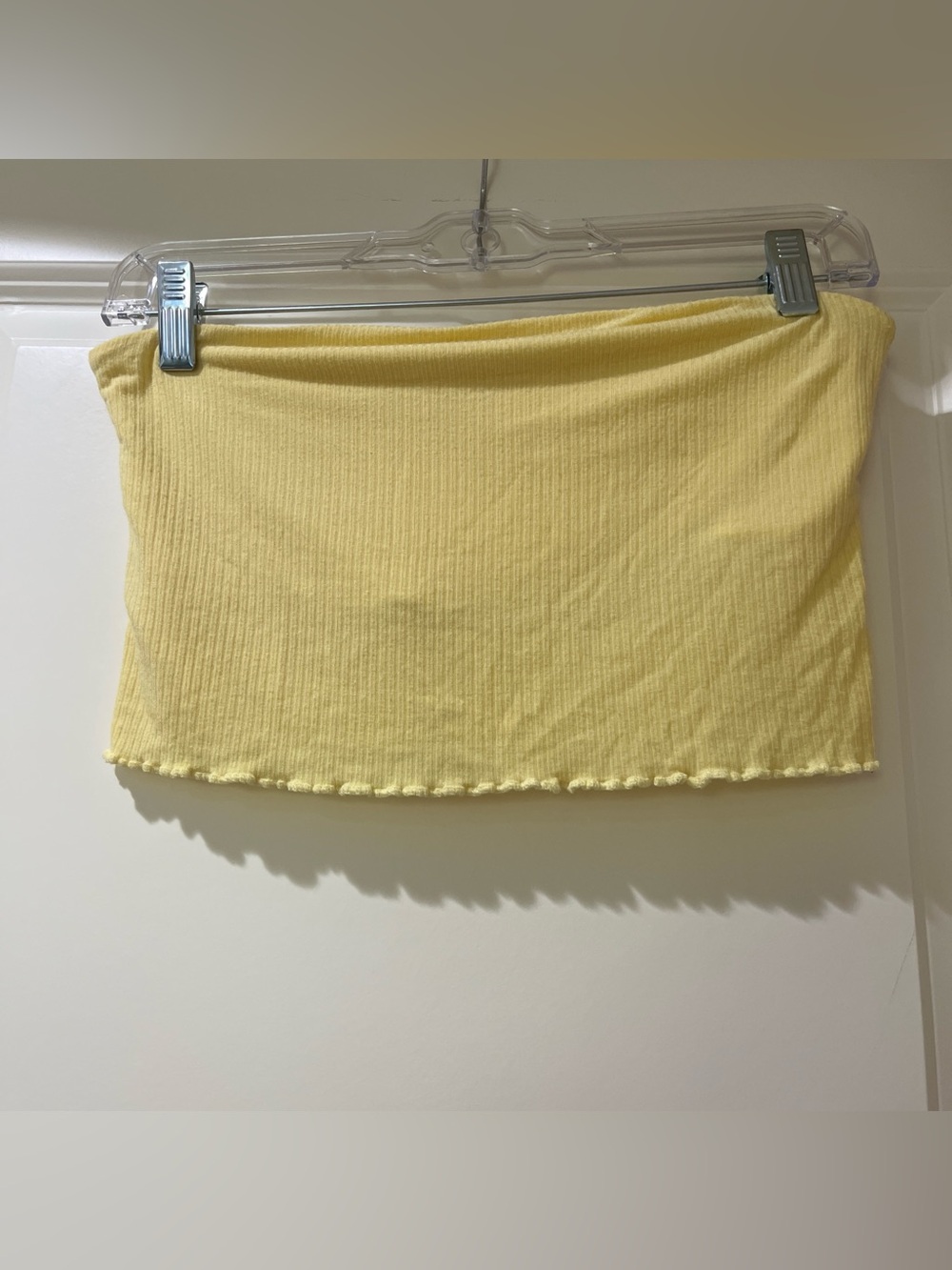 Yellow Ribbed Tube Top  - Women's Summer Staple